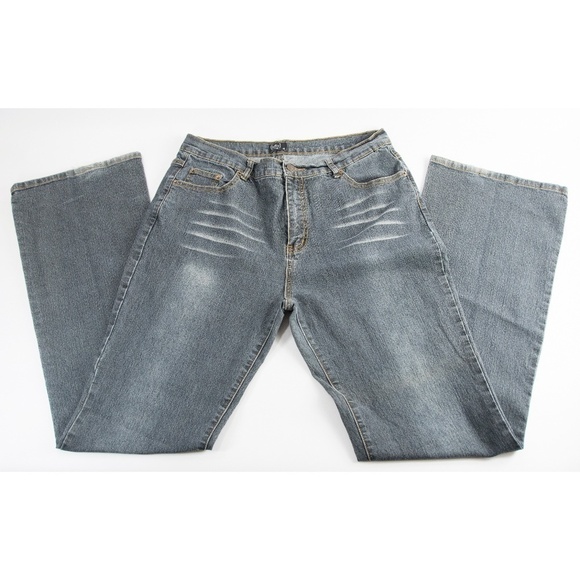 Saix Boot Cut Grey Blue Stretch Denim Jeans 42 - Picture 1 of 3